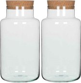 2x bocaux de conservation en verre/bocaux de bonbons transparents avec couvercle H36 cm x D19 cm- bocaux de conservation/boîtes de conservation