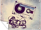 Tuinposter - Tuindoek - Tuinposters buiten - Cassette tape met liefdesliedjes - 120x90 cm - Tuin