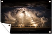 Tuinposter - Tuindoek - Tuinposters buiten - Onweerswolken met bliksem - 120x80 cm - Tuin