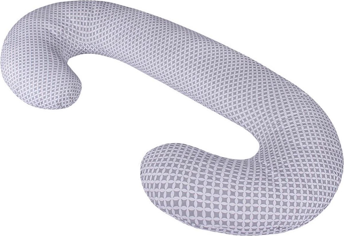 Lulando Zwangerschapskussen 130 X 60 Cm Polykatoen Grijs/wit Lulando Zwangerschapskussen 130 X 60 Cm Polykatoen Grijs/wit