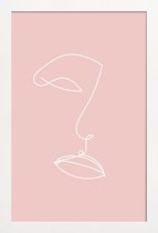 JUNIQE - Poster in houten lijst Outline -30x45 /Roze