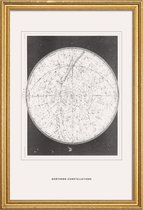 JUNIQE - Poster met houten lijst Northern Constellations -20x30 /Grijs
