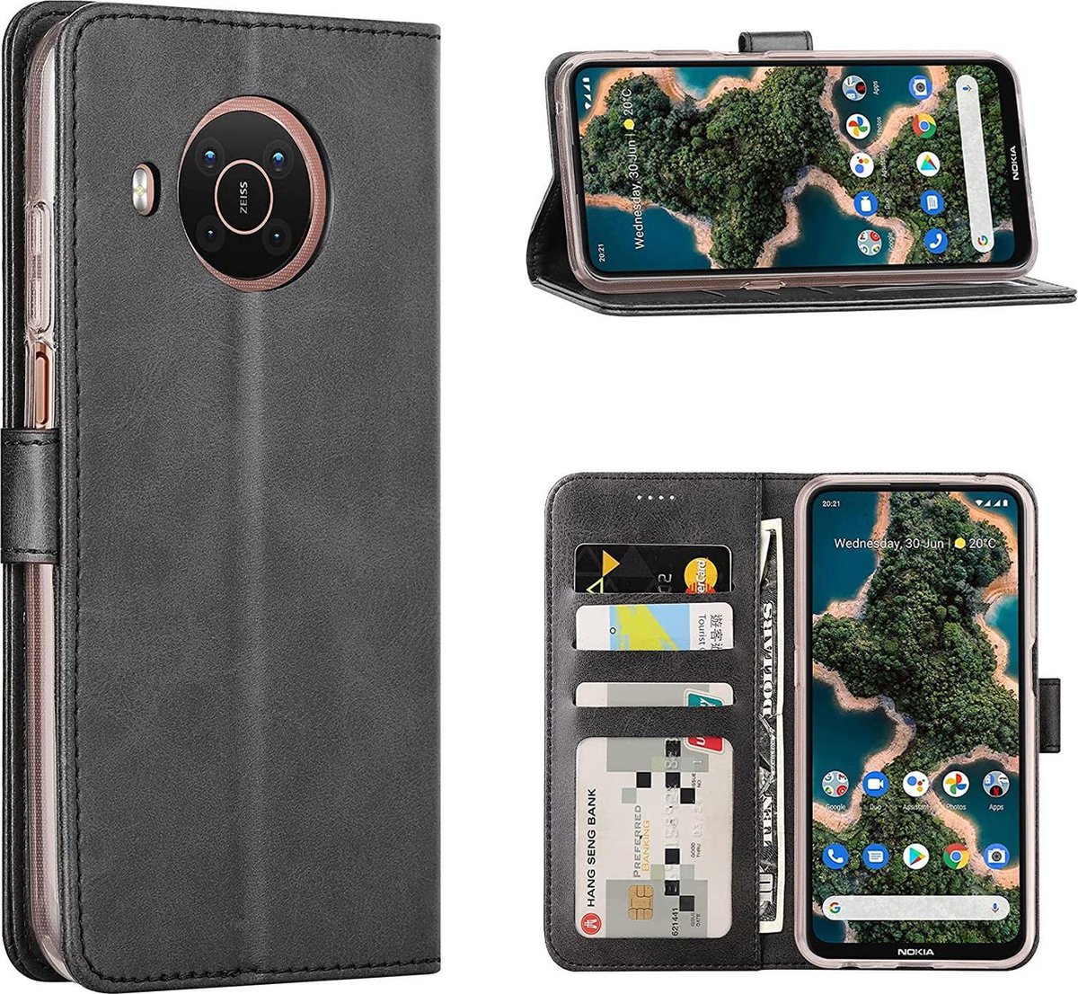 Portemonnee Book Case Hoesje Geschikt voor: Nokia X10 / X20 - zwart