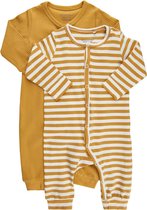 Minymo Jumpsuits Junior Katoen Okergeel/wit 2-delig Maat 62