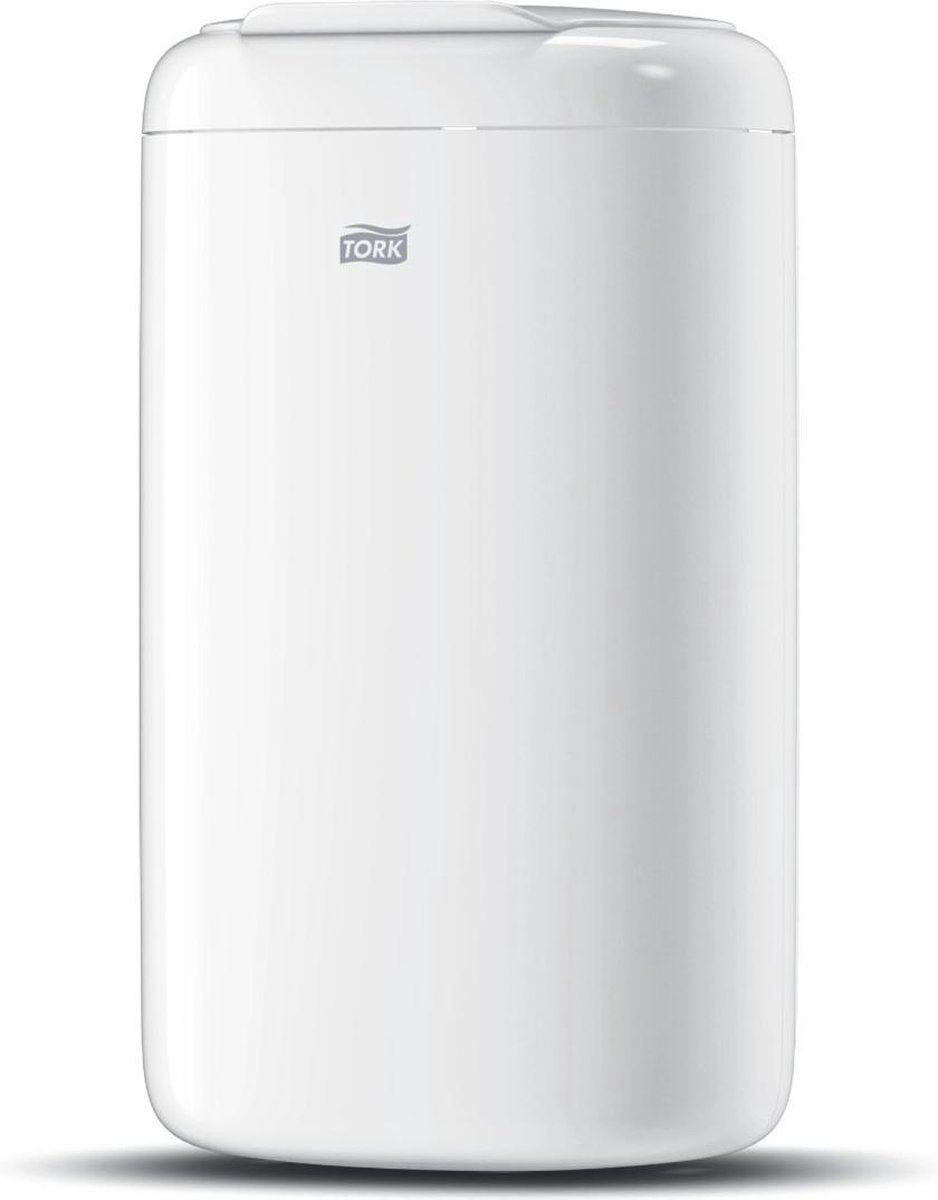 Goedkoopste Tork afvalbak 5 liter met deksel, wit, plastic mini bin tork (564000