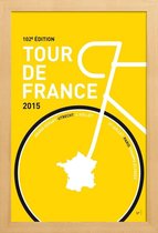 JUNIQE - Poster met houten lijst MY TOUR DE FRANCE MINIMAL POSTER 2015