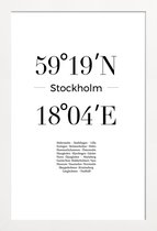 JUNIQE - Poster in houten lijst Stockholm -40x60 /Wit & Zwart