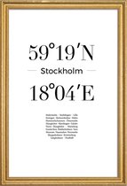JUNIQE - Poster met houten lijst Stockholm -30x45 /Wit & Zwart