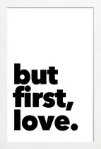 JUNIQE - Poster in houten lijst first love -40x60 /Zwart