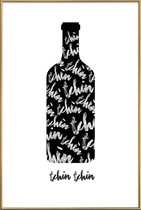 JUNIQE - Poster met kunststof lijst Tchin-Tchin -20x30 /Wit & Zwart