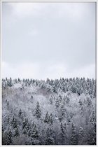 JUNIQE - Poster in kunststof lijst White Winter Forest -20x30 /Grijs &