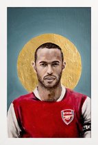 JUNIQE - Poster in houten lijst Football Icon - Thierry Henry -20x30