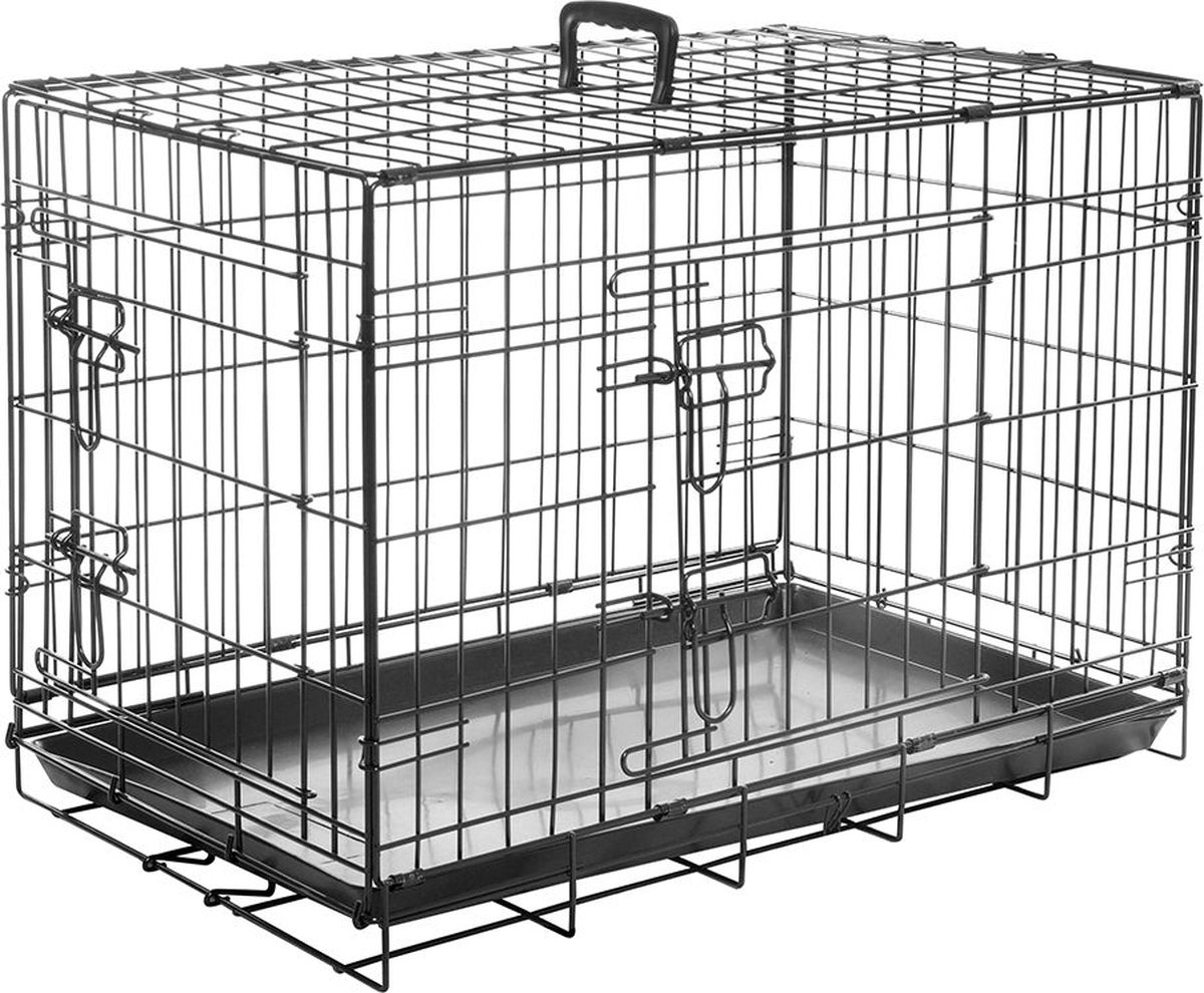 Flamingo Cage pour chien 2 portes 93x57x62 cm noir