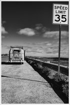 JUNIQE - Poster met kunststof lijst 35 -30x45 /Wit & Zwart