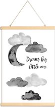 JUNIQE - Posterhanger Dream Big Little One -30x45 /Grijs & Wit