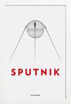 JUNIQE - Poster in houten lijst Sputnik 2 -40x60 /Wit