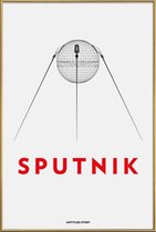 JUNIQE - Poster met kunststof lijst Sputnik 2 -40x60 /Wit