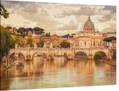 Sint-Pieter en Engelenbrug over de Tiber in Rome - Foto op Canvas - 150 x 100 cm