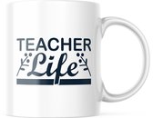 Mok Teacher Life | Juf Bedankt Cadeau | Meester Bedankt Cadeau | Leerkracht Bedankt Cadeau | Einde schooljaar Bedankt Cadeau