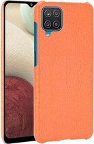 Voor Samsung Galaxy A22 4G Schokbestendige Krokodil Textuur PC + PU Case (Oranje)