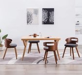 Medina Eetkamerstoelen 4 st gebogen hout en stof donkergrijs