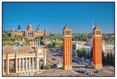 Venetiaanse torens op het Plaça d'Espanya in Barcelona - Foto op Akoestisch paneel - 90 x 60 cm