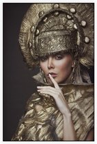 Vrouw met helm - Foto op Akoestisch paneel - 100 x 150 cm