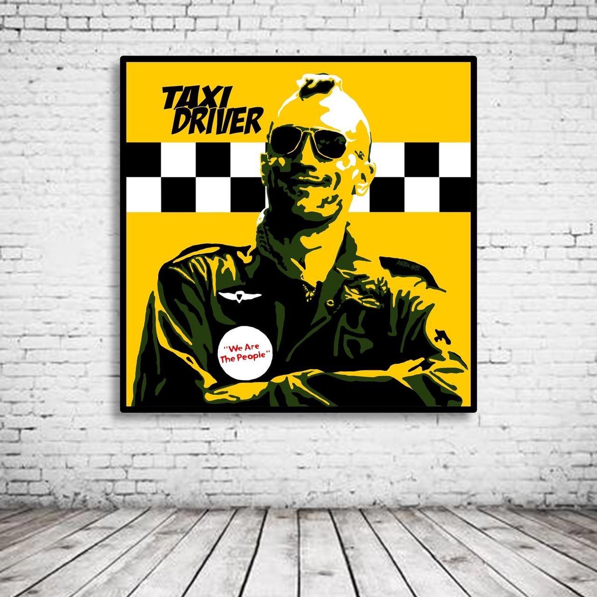 Pop Art Taxi Driver Robert De Niro Poster - 90 x 90 cm Fotopapier