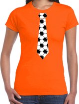 Oranje fan t-shirt voor dames - voetbal stropdas - Holland / Nederland supporter - EK/ WK shirt / outfit L