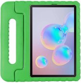 Tablet hoes geschikt voor Samsung Galaxy Tab S6 Lite (2020/2022) - Kinderhoes met handvat - Schokbestendige Kids cover - Groen