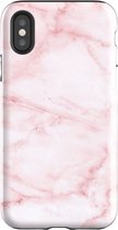 Backcover Marmerlook Hoesje iPhone X Roze - Gratis Screen Protector - Telefoonhoesje - Smartphonehoesje - Zonder Screen Protector