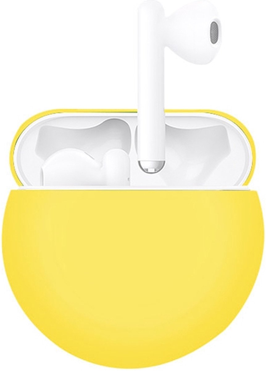By Qubix - Huawei FreeBuds 3 siliconen hoesje - liquid series - geel