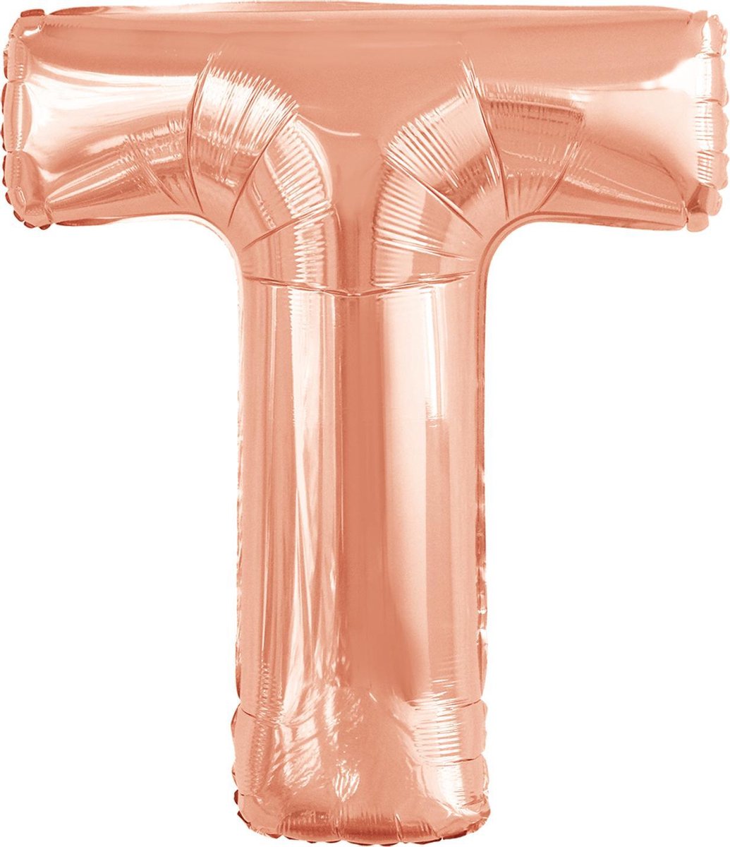 Amscan Folieballon Letter T 103 X 87 Cm Roségoud