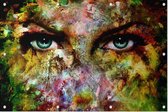 Gekleurde vrouwen ogen - Foto op Tuinposter - 90 x 60 cm