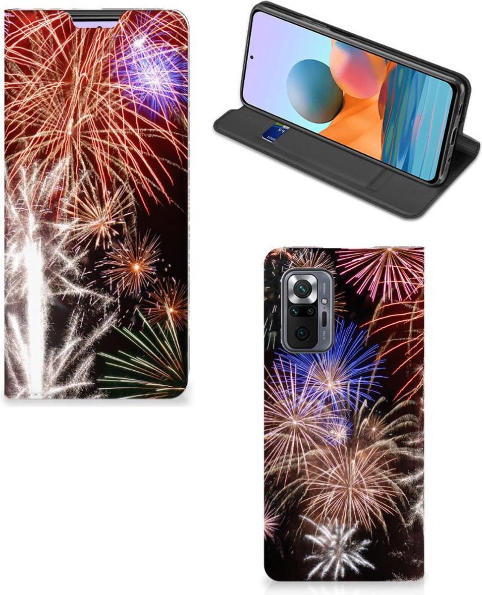 Standcase Hoesje voor Xiaomi Redmi Note 10 Pro Hippe Standcase Vuurwerk