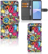 Telefoonhoesje Portemonnee Sony Xperia 10 III GSM Hoesje Punk Rock