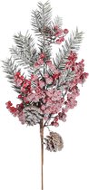 House Of Seasons Kersttak Met Sneeuw 52 X 15 Cm Rood/groen