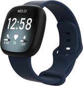 By Qubix geschikt voor Fitbit Versa 3 - Fitbit Versa 4 - Fitbit Sense 1 - Fitbit Sense 2 Sportbandje - Donkerblauw - Maat: M-L Smartwatchbandje bandje Armband Polsband Strap Band