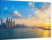 Skyline van New York onder prachtige blauwe lucht - Foto op Canvas - 60 x 40 cm