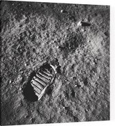 Apollo 11 lunar footprint (maanlanding) - Foto op Canvas - 40 x 40 cm