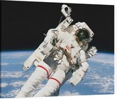 Bruce McCandless first spacewalk (ruimtevaart) - Foto op Canvas - 40 x 30 cm