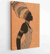 Vector illustration Beautiful black woman. African American  - Moderne schilderijen - Vertical - 161427056 - 80*60 Vertical
