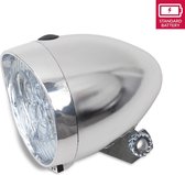 koplamp Basic batterij led chroom