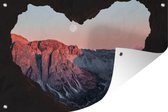 Muurdecoratie Zonsondergang vanuit grot - 180x120 cm - Tuinposter - Tuindoek - Buitenposter