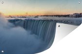 Tuindecoratie Zonsondergang bij de Niagarawatervallen in Noord-Amerika - 60x40 cm - Tuinposter - Tuindoek - Buitenposter