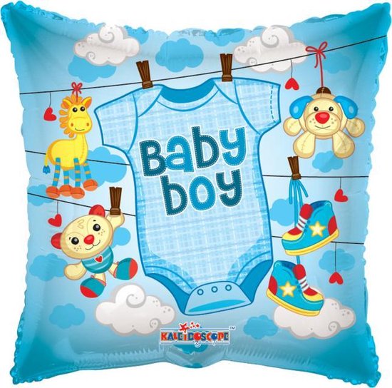 Kaleidoscope Folieballon Baby Boy Jongens 46 Cm Blauw