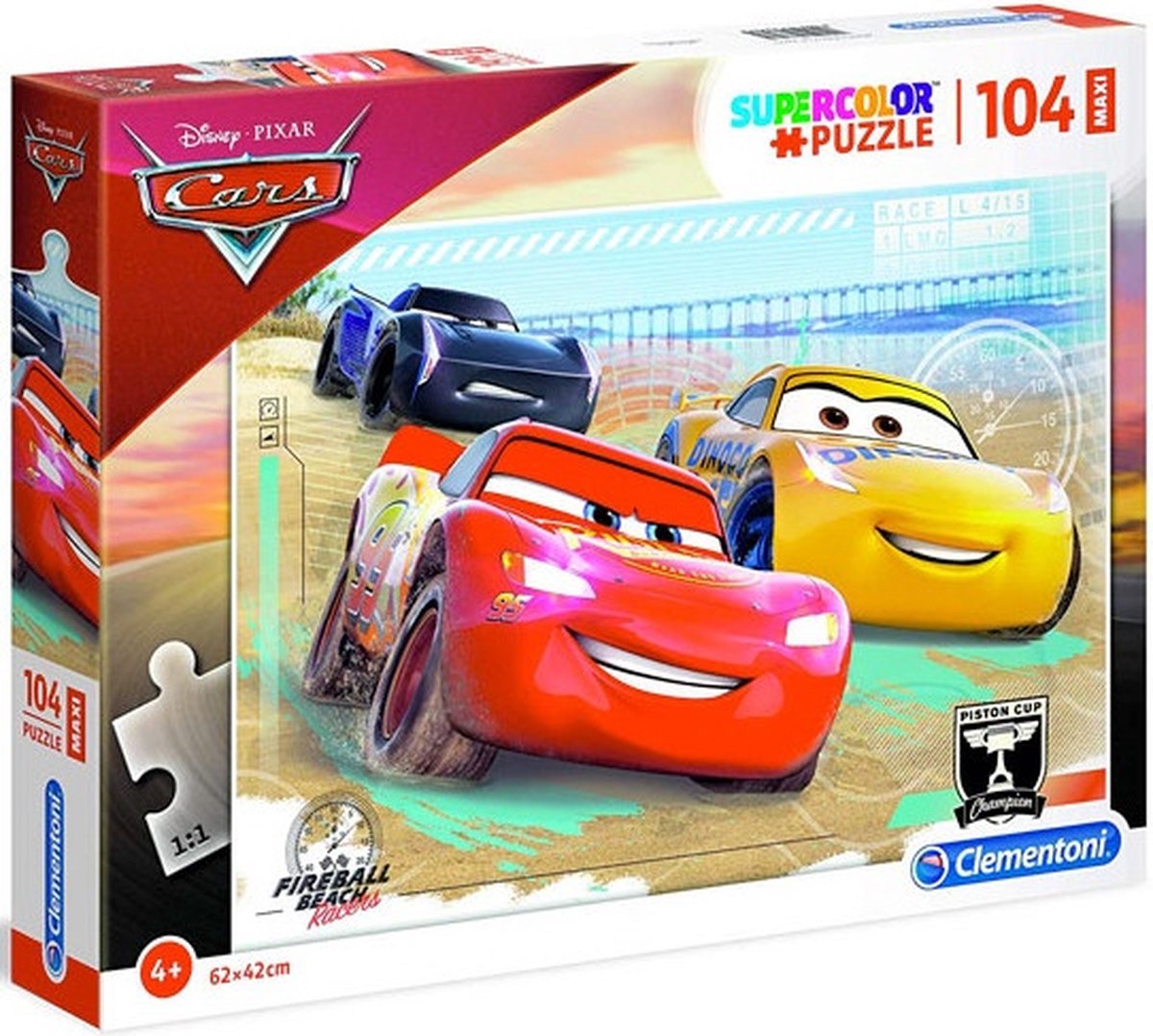 Clementoni Maxi Supercolor Legpuzzel Cars 104 Stukjes