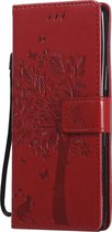 Sony Xperia L4 Hoesje - Mobigear - Tree Serie - Kunstlederen Bookcase - Rood - Hoesje Geschikt Voor Sony Xperia L4