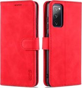 Voor Samsung Galaxy S20 FE AZNS Huid Voelen Kalf Textuur Horizontale Flip Leather Case met Kaartsleuven & Houder & Portemonnee (Rood)