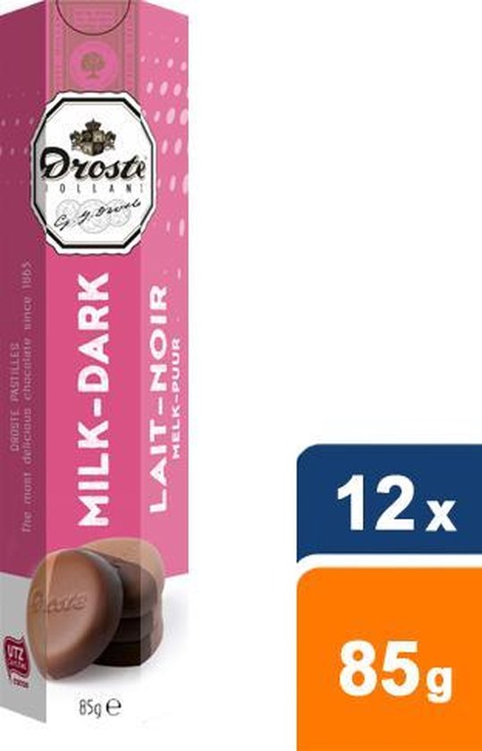 Foto: Droste chocolade droste pastilles melk puur 85gr rol a 85 gram 12 stuks